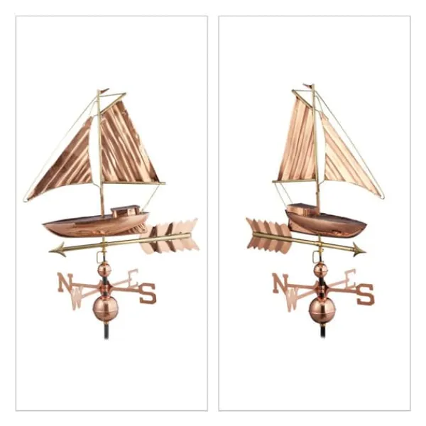 Sale Väderflöjel, Skeppsdesign, 144x60x46 cm, Koppar Vinddekoration