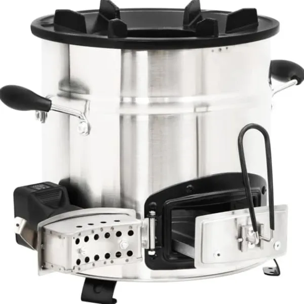 Vedeldad spis med USB-fläkt 35,5x26x28 cm rostfritt stål - Vedeldad Spis - Vedeldade Spisar - Home & Living