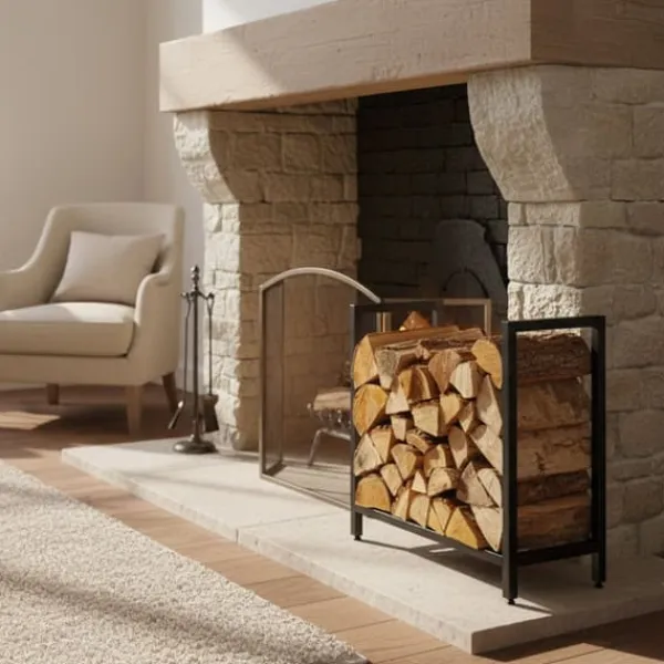 Outlet Vedförvaring, 62,5x65x30,5 cm Tillbehör Till Vedeldade Kaminer & Öppna Spisar