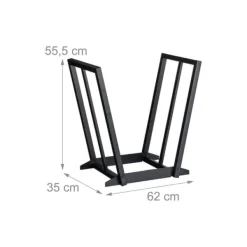 Discount Vedhållare, 55,5x62x35 cm, svart Tillbehör Till Vedeldade Kaminer & Öppna Spisar