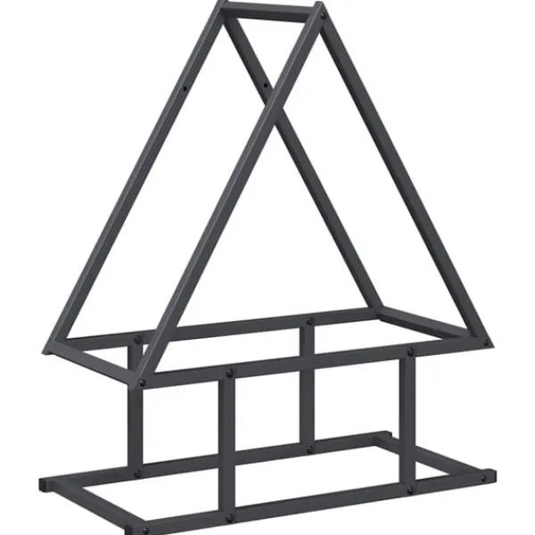 Vedställ antracit 50x25x60 cm kallvalsat stål Tillbehör Till Vedeldade Kaminer & Öppna Spisar