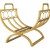 Vedställ för inomhusbruk 46×36×41 cm för spis/kamin, metall, guld