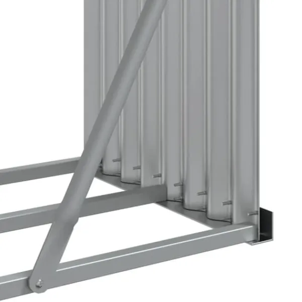 Sale Vedställ i galvaniserat stål - Robust vedförvaring | Storlek: 300x45x100 cm | Färg: Träutseende Tillbehör Till Vedeldade Kaminer & Öppna Spisar