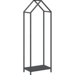 Vedställ i kallvalsat stål - Elegant vedförvaring | Färg: Antracit | Storlek: 40x25x120 cm