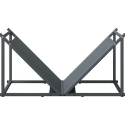 New Vedställ i kallvalsat stål - Robust vedförvaring | Färg: Antracit | Storlek: 70x43x34,5 cm Tillbehör Till Vedeldade Kaminer & Öppna Spisar