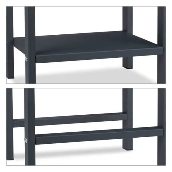 New Vedställ, 2-nivåer, 100x40x30 cm, Antracit Tillbehör Till Vedeldade Kaminer & Öppna Spisar