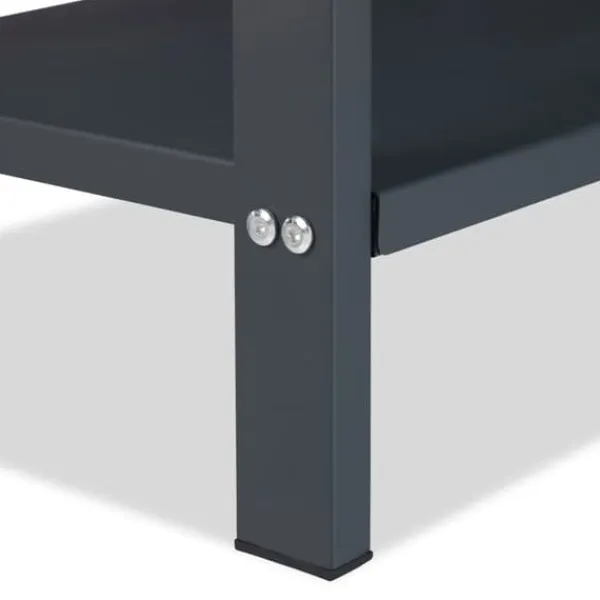 New Vedställ, 2-nivåer, 100x40x30 cm, Antracit Tillbehör Till Vedeldade Kaminer & Öppna Spisar