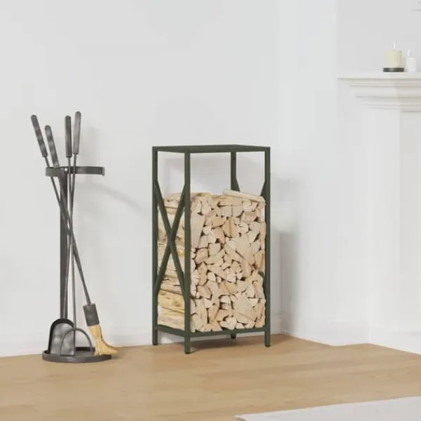 vidaXL Vedställ olivgrön 34x25x70 cm kallvalsat stål