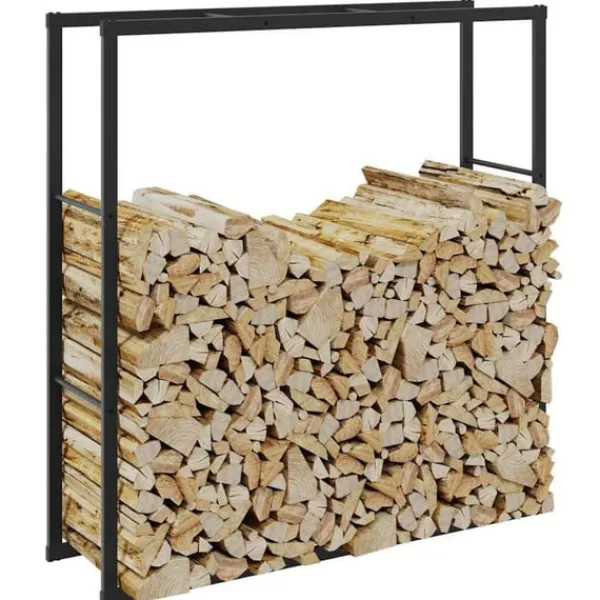 vidaXL Vedställ svart 110x30x116 cm stål