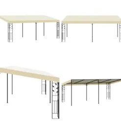 Outlet Väggmonterad paviljong 6x3x2,5 m gräddvit - Solskydd - Sol Skydd - Home & Living Tält & Lusthus
