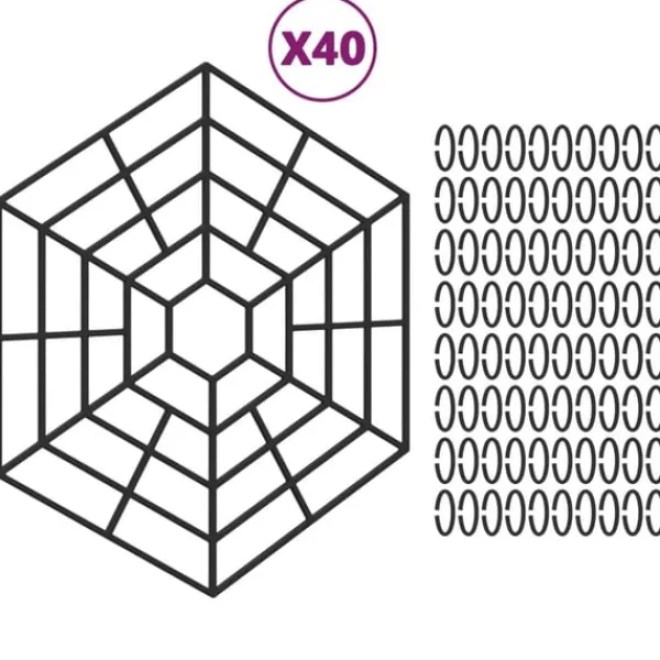 vidaXL Dammstängsel 40 st svart polypropen
