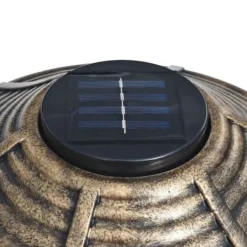 vidaXL dekorativt LED fågelbad Soldriven plast