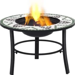 Hot Eldfat med mosaik grön 68cm keramik - Öppna spisar Öppna Spisar