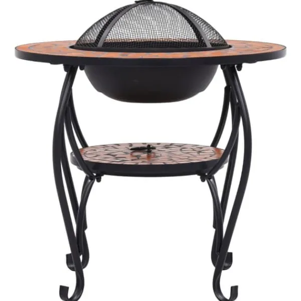 Discount Eldfat med mosaikbord terrakotta 68 cm keramik - Öppna spisar Öppna Spisar