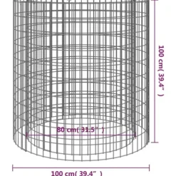 vidaXL Gabion för eldstad Ø 100 cm galvaniserat järn - Öppna spisar