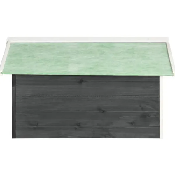 vidaXL Garage för robotgräsklippare 72x87x50 cm grå och vit granträ - Gräsklipparskydd