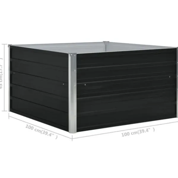 Clearance Jardiniär Växtkärl Blomkruka Blomlåda Grönsaker Örter Veranda Trädgård Patio Utomhus 100x100x45 cm Stål 47024 Planteringsbänkar