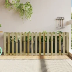 vidaXL Odlingslåda med staket-design 200x50x70 cm impregnerad furu - Krukor & odlingslådor