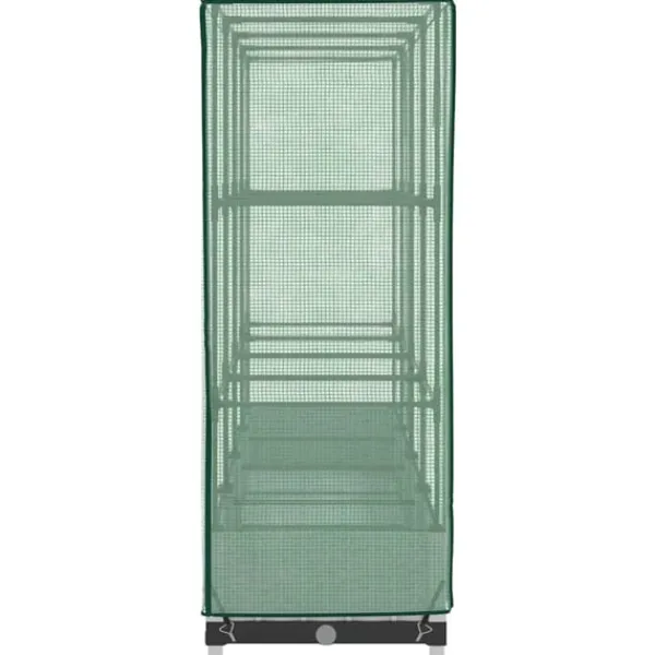 vidaXL Odlingslåda med växthusöverdrag rottinglook 160x40x123 cm