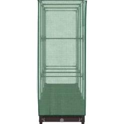 Outlet Odlingslåda med växthusöverdrag rottinglook 120x40x123 cm Växthus