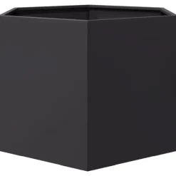 vidaXL Odlingslåda svart sexkantig 69x60x45 cm stål