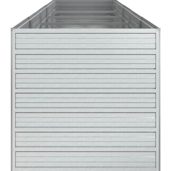 New Odlingslåda upphöjd galvaniserat stål 400x80x77 cm silver - Krukor & odlingslådor Krukor & Växtbehållare