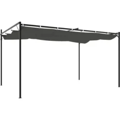 vidaXL Pergola med infällbart tak antracit 395x292x230 cm - Partytält & paviljoner