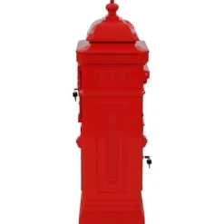vidaXL Pillar Mailbox Vintage Rostskyddad Aluminium Röd