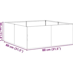 Planteringskärl 80x80x30 cm galvaniserat stål Krukor & Växtbehållare