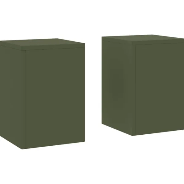 vidaXL Plantställ Set om 2 Olivgrön Kallvalsat stål 24 x 24 x 35 cm