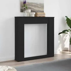 Öppen spis infattning svart ek 100x20x100 cm konstruerat trä Öppna Spisar