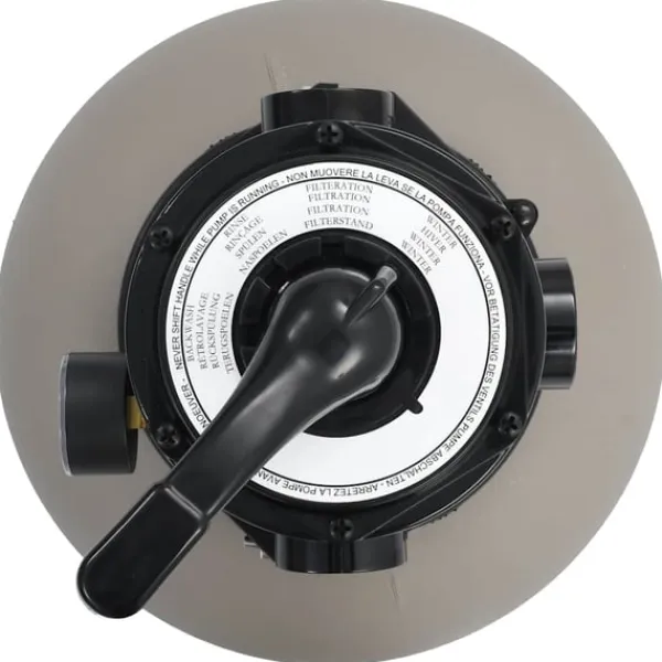 vidaXL Sandfilter med 4-vägsventil grå 350 mm