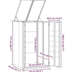 Best Skjul för sopkärl svart 69x79x117 cm stål Skjul, Garage & Carports