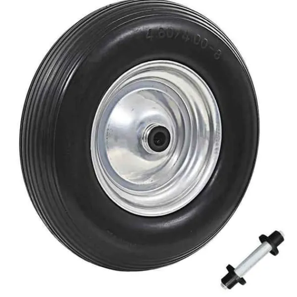 Skottkärra Hjul med Solid PU Axel 4,00-8 390 mm Trädgårdsverktyg