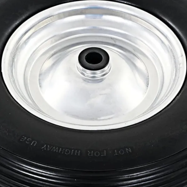 vidaXL Skottkärrehjul med axel massiv PU 4.00-8 390 mm