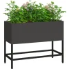 Hot Svart Metall 60 x 26 x 45 cm Krukor Metallkruka Rektangulär Krukor & Växtbehållare
