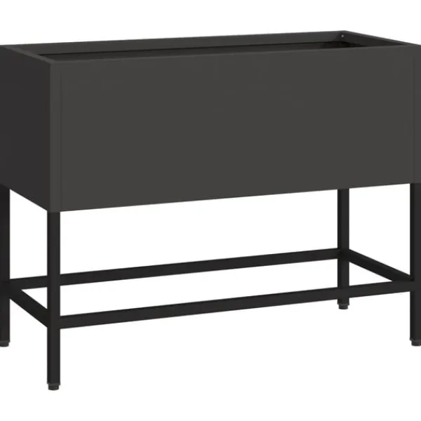 Hot Svart Metall 60 x 26 x 45 cm Krukor Metallkruka Rektangulär Krukor & Växtbehållare