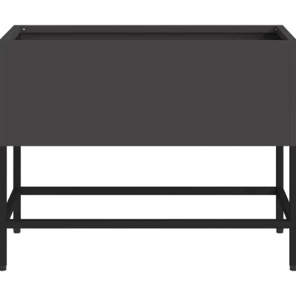 Hot Svart Metall 60 x 26 x 45 cm Krukor Metallkruka Rektangulär Krukor & Växtbehållare