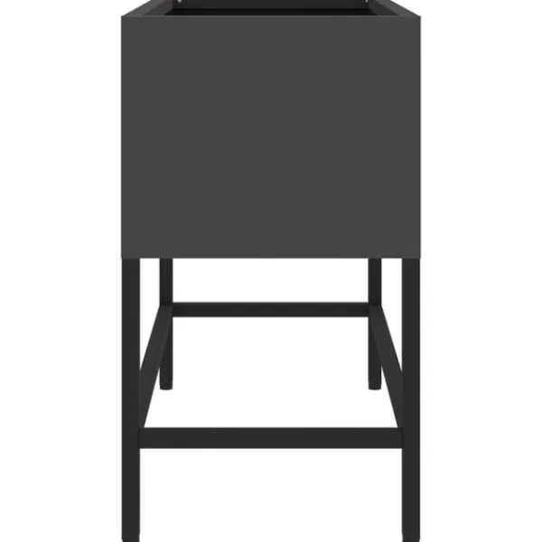 Hot Svart Metall 60 x 26 x 45 cm Krukor Metallkruka Rektangulär Krukor & Växtbehållare