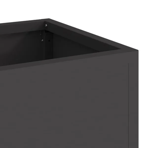 Hot Svart Metall 60 x 26 x 45 cm Krukor Metallkruka Rektangulär Krukor & Växtbehållare