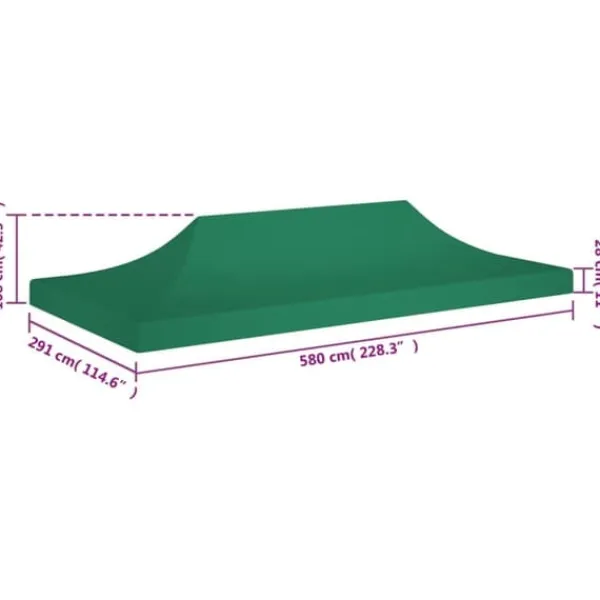 New Tak till partytält 6x3 m grön 270 g/m² - Tak till partytält & lusthus Tält & Lusthus