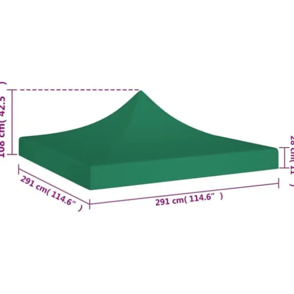 vidaXL Tak till partytält 3x3 m grön 270 g/m² - Tak till partytält & lusthus