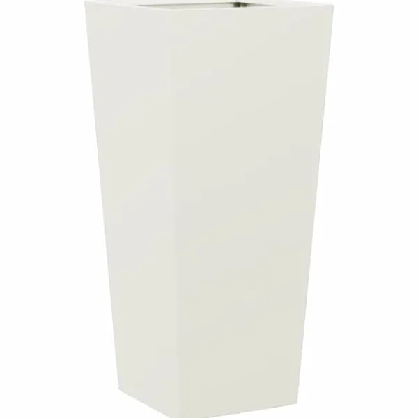 vidaXL Trädgårdskruka vit 35x35x75 cm stål