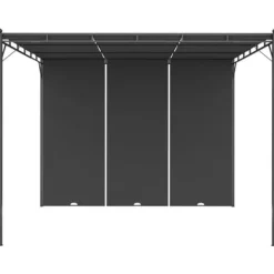 Outlet Trädgårdspaviljong med draperier 3x3x2,25 m antracit - Partytält & paviljoner Valvbågar, Spaljéer, Bersåer & Pergolor
