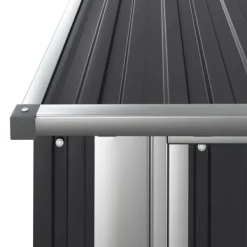 vidaXL Trädgårdsskjul antracit 180,5x97x209,5 cm galvaniserat stål - Förråd & Redskapsbodar