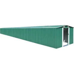 vidaXL Trädgårdsskjul grön 257x990x181 cm galvaniserat stål - Förråd & Redskapsbodar