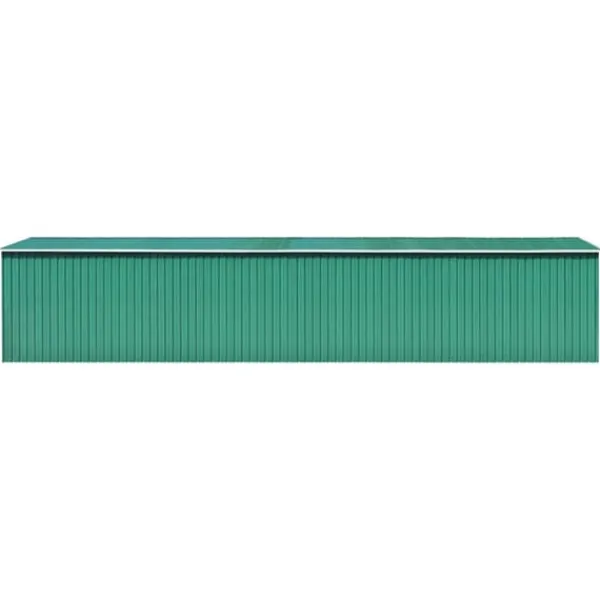 vidaXL Trädgårdsskjul grön 257x990x181 cm galvaniserat stål - Förråd & Redskapsbodar
