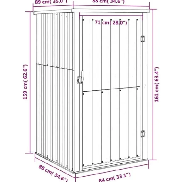 vidaXL Trädgårdsskjul grön 88x89x161 cm galvaniserat stål - Förråd & Redskapsbodar