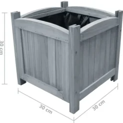 vidaXL Upphöjda Trädgårdssängar 2 st 30x30x30 cm Solid Gran Wood