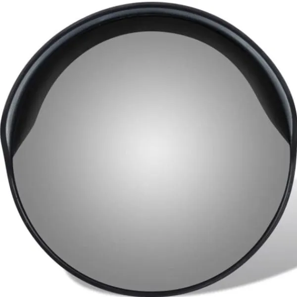 Clearance Utomhus Konvex Trafikspegel PC Plast Svart 30 cm Säkerhetsspeglar